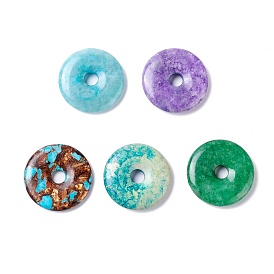 Natural & Synthetic Gemstone Pendants, Donut/Pi Disc