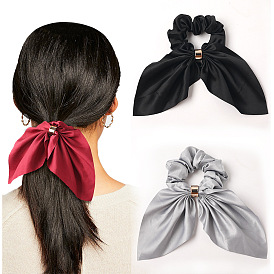 Metallic Hair Tie with Bunny Ears and Ribbon for Ponytail - C202-1