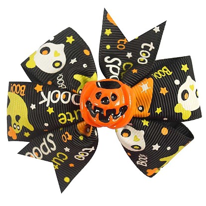 Haisheng Halloween bow headdress baby hair clip children cartoon accessories bat three-dimensional clip hair accessories