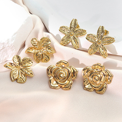 День святого Валентина 304 серьги-гвоздики из нержавеющей стали, золотые