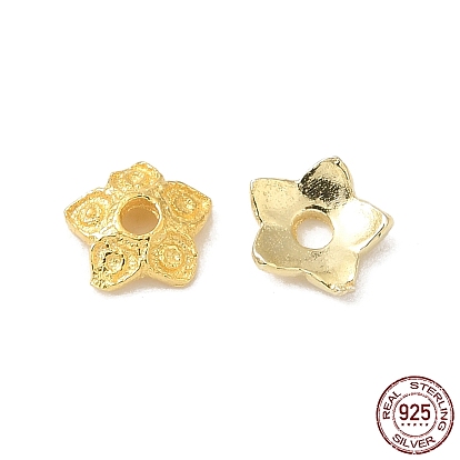 925 casquettes de perles en argent sterling, 5 pétales, fleur