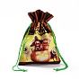 Halloween Cotton Cloth Storage Pouches, Rectangle Drawstring Treat Bags Goody Bags, for Candy Gift Bags