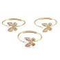 Браслет-манжета в форме бабочки из кубического циркония с искусственным жемчугом, настоящие позолоченные украшения из латуни для женщин, без кадмия и без свинца