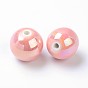 Handmade Porcelain Round Beads, AB Color Plated