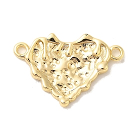 Brass Connector Charms, Textured Heart Links