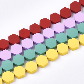 Spray Painted Non-magnetic Synthetic Hematite Beads Strands, Hexagon