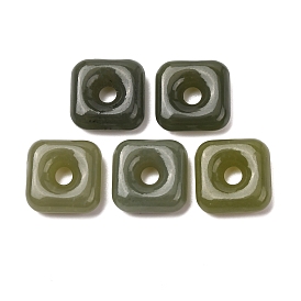 Кольца из натурального бирманского жадеита, квадратный