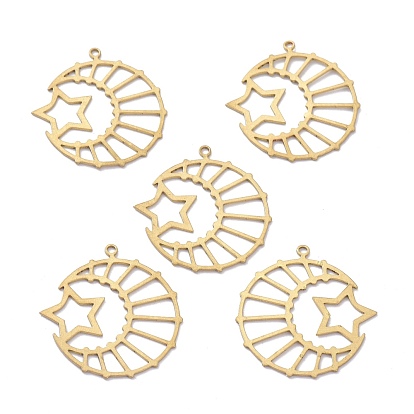 Brass Pendants, DIY Accessories, for Bracelets, Earrings, Necklaces, Moon & Star
