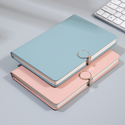 A5 Paper Notebook, Journal, with Ribbon Marker, PU Leather Cover, Magnetic Clasp, Lined Pages