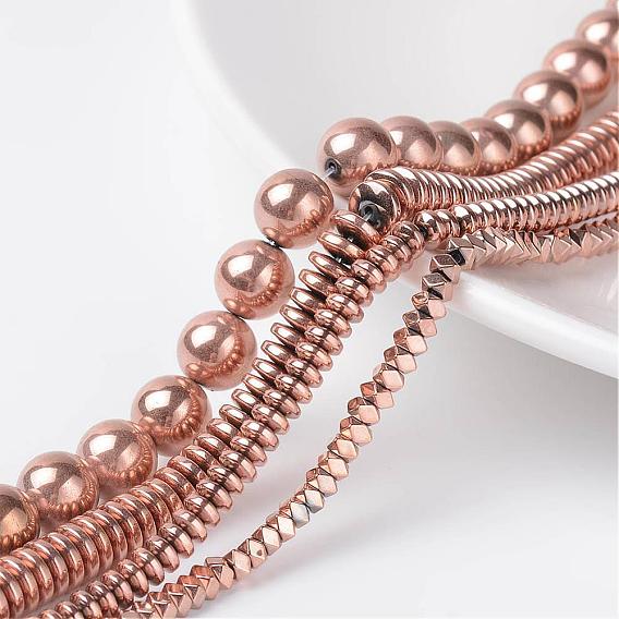 Non-Magnetic Synthetic Hematite Beads Strands, Mixed Shape, 3~8x2~8x2~8mm, Hole: 1mm, about 51~206pcs/strand, 15.7 inch ~16.1 inch