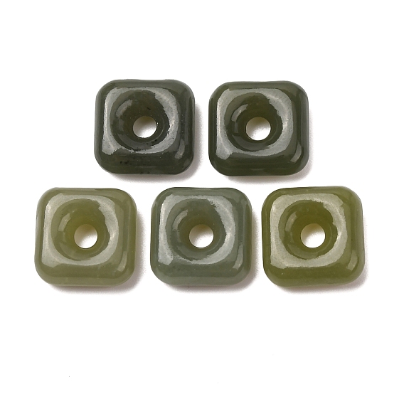 Кольца из натурального бирманского жадеита, квадратный