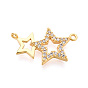 Латунные микро проложить кубического циркония подвески, звезда, без никеля , долговечный