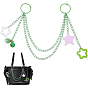 Acrylic Star Charm Iron Chain Bag Decorative Chains, with Alloy Keychain Clasps