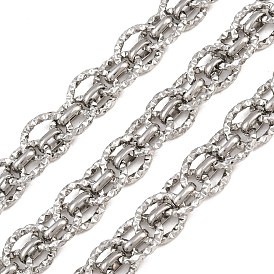304 Strukturierte ovale Gliederkette aus Edelstahl, ungeschweißte, mit Spule