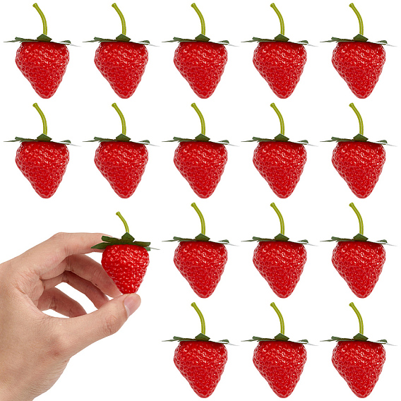 20Pcs Foam Simulated Strawberry Model, Imitation Fruit, for Showcase & Photography Props
