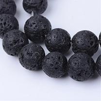Natural Lava Rock Beads Strands, Round