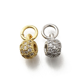 Латунные микро проложить кубического циркония прелести, круглые, стойки покрытие, без кадмия и без свинца, долговечный, с целью перехода в кольце