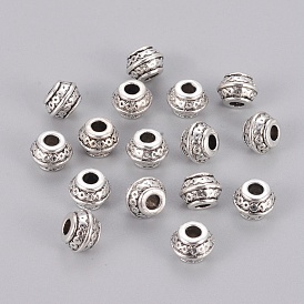 Alliage de perles d'entretoise de style tibétain, sans plomb et sans cadmium, 9 mm de diamètre, 7 mm d'épaisseur, trou: 3.5 mm