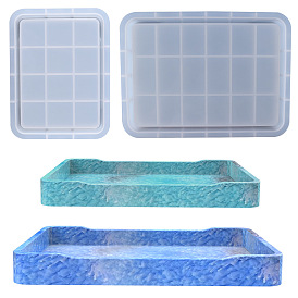 Rectangle Silicone Tray Molds with Edges, Resin Casting Molds, For UV Resin, Epoxy Resin Craft Making, DIY Jewelry Plate Box Candle Holder Container