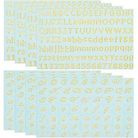 8шт 2 стили латунные самоклеящиеся наклейки с картинками, металлические наклейки для декора корпуса телефона, буква ~ z & число 0~9