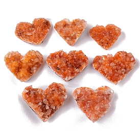 Heart Natural Drusy Citrine Display Decorations, Raw Citrine Cluster