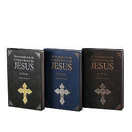 Rectangle Embossed Imitation Leather Notebooks, A5 Jesus Cross Pattern Travel Journals
