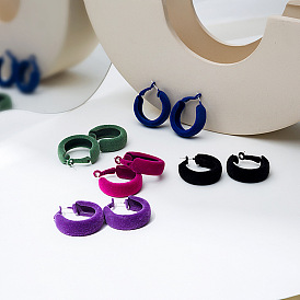 Blue Plush Ear Cuffs for Autumn and Winter with Simple European and American Style in Wine Red, Green, Rose Pink, Black.