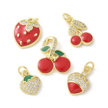 Латунные микро проложить кубического циркония подвески, Эмаль стиле, стойки покрытие, без кадмия и без свинца, долговечный, реальный 18 k позолоченный