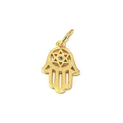 Латунь прелести, для евреев, hamsa рука / рука fatima / рука мириам со звездой Дэвида, без кадмия, без никеля и без свинца