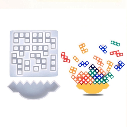 Stacking Puzzle Silicone Molds, Resin Casting Molds, for UV Resin & Epoxy Resin Craft Making