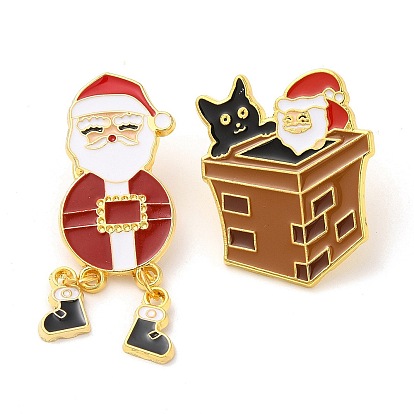 Christmas Santa Claus Enamel Pins for Women, Alloy Brooch for Backpack Clothes