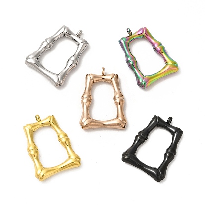 Ion Plating(IP) 304 Stainless Steel Pendants, Trapezoid Charm