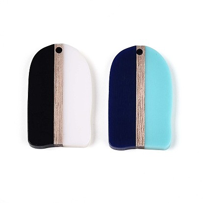 Кулоны из непрозрачной смолы и дерева, арка, два тона