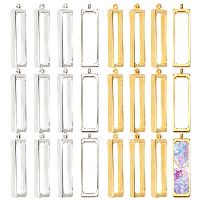48 шт 2 цвета подвески из сплава, прямоугольные