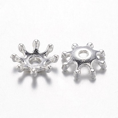 Alloy Bead Caps, Cadmium Free & Lead Free, Flower, Multi-Petal