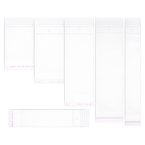 300Pcs 6 Styles OPP Cellophane Bags, Rectangle