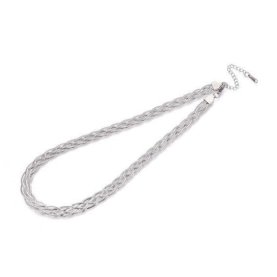 9мм 304 ожерелья из плетеной цепочки из нержавеющей стали с рисунком «елочка»