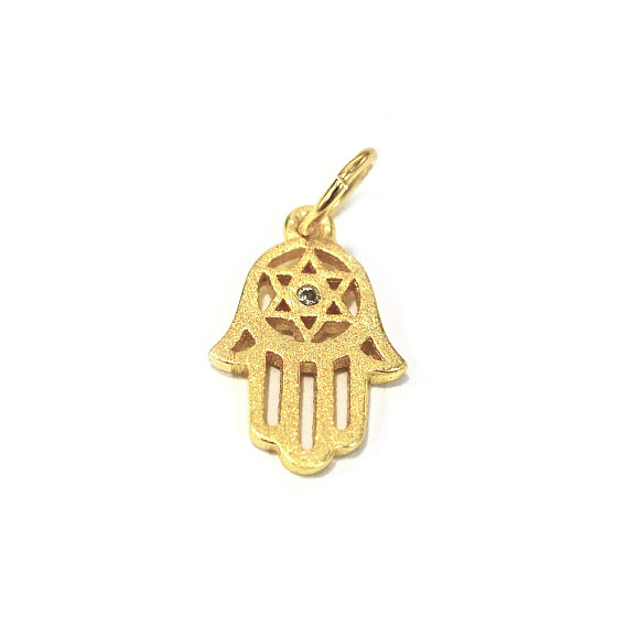 Латунь прелести, для евреев, hamsa рука / рука fatima / рука мириам со звездой Дэвида, без кадмия, без никеля и без свинца