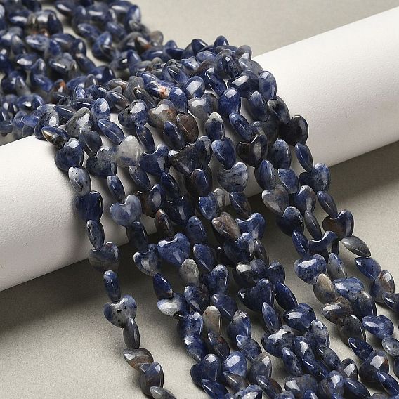 Природный содалит бисер нитей, сердце