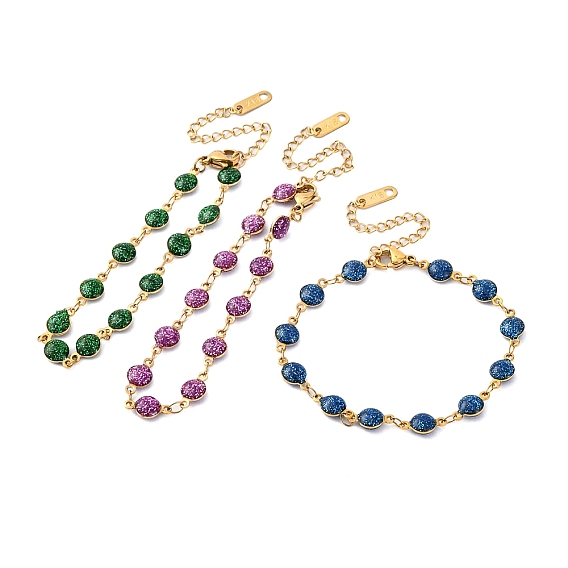 Ионное покрытие (ip) 304 сетка из нержавеющей стали, эмалевый браслет для женщин, реальный 18 k позолоченный