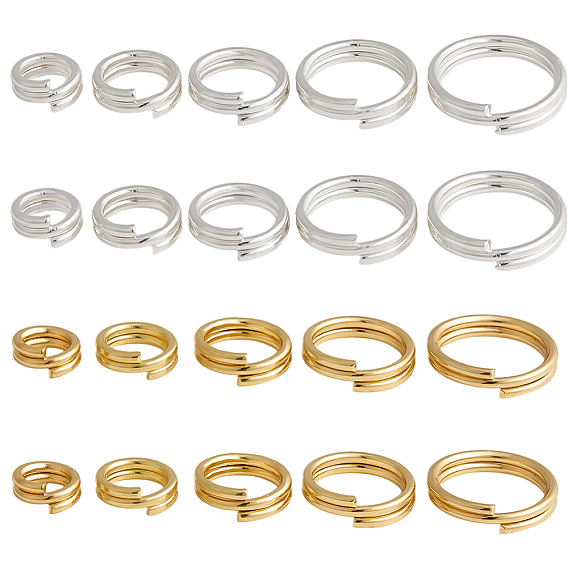 100шт. латунные разрезные кольца, круглые кольца, 2 контур, долговечный