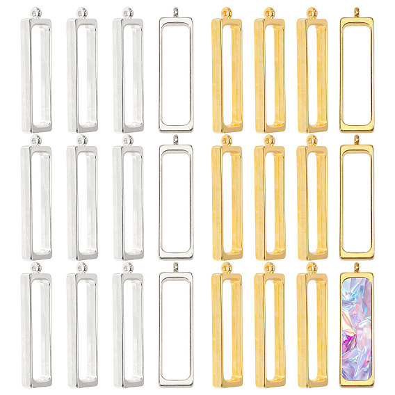 48 шт 2 цвета подвески из сплава, прямоугольные