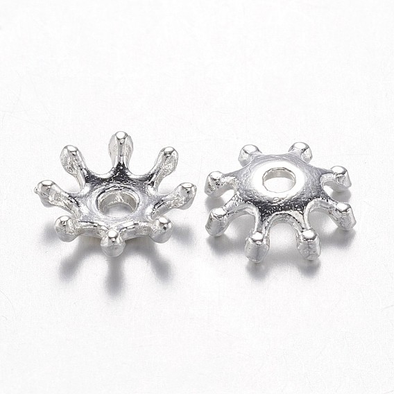 Alloy Bead Caps, Cadmium Free & Lead Free, Flower, Multi-Petal
