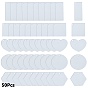 50Pcs 5 Styles Transparent Acrylic Disc Big Pendants, Acrylic Blanks, Rectangle