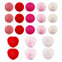 42Pcs 2 Style DIY Doll Craft Polyester & Wool Balls, Round & Heart