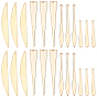 24Pcs 4 Style Brass Pendants, Mixed Shape