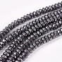 Non-Magnetic Synthetic Hematite Beads Strands, Faceted, Rondelle, Black