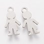 304 Stainless Steel Charms, Laser Cut, Boy Silhouette Charms, Laser Cut