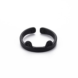 Men's Alloy Cuff Finger Rings, Open Rings, Cadmium Free & Lead Free, Cat