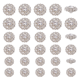 30 шт. 2 стили 1-отверстие сплав горный хрусталь хвостовик кнопки, цветок